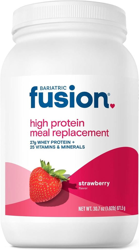 Bariatric Fusion Strawberry Meal Replacement 27g Protein Powder, 21 Tarjoaa Tub Bariatric Surgery Potilaat lukien mahalaukun ohitus ja hihat Gastrectomy - Ei gluteenia, aspartaami tai sokeri