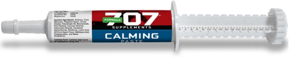 Formel 707 Calming Equine Paste, 2 portioner - Fast-Acting L-Tryptophan stöder lugn och fokus för nervösa hästar