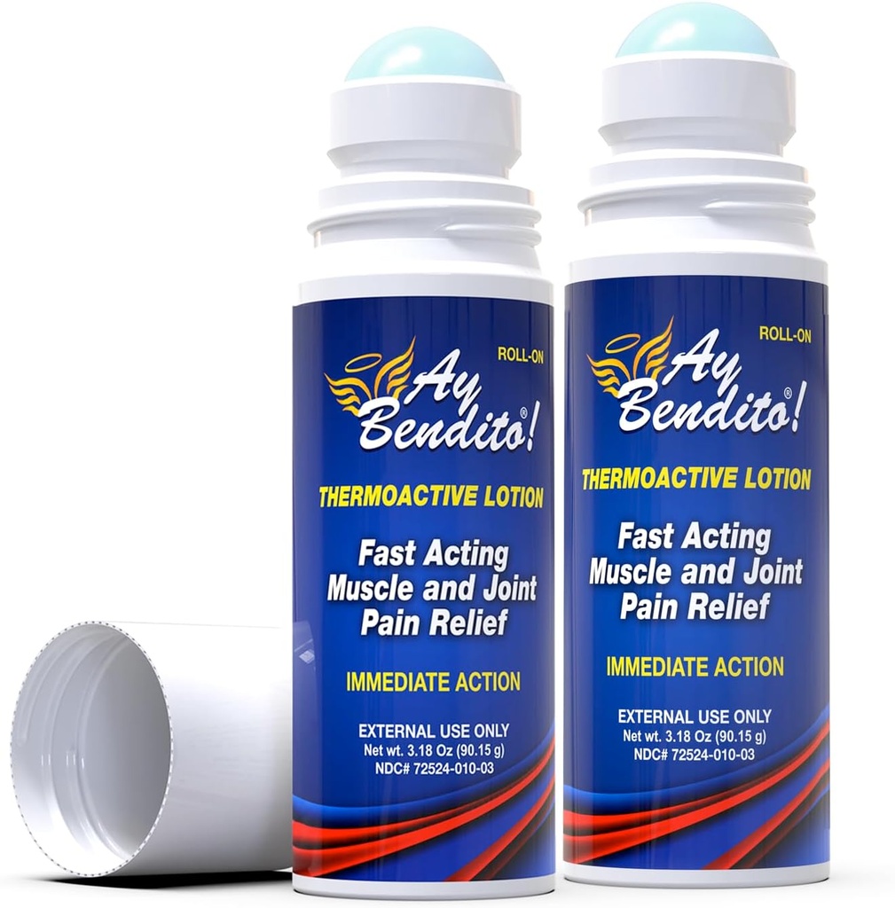 Ay Bendito! Termoaktiivinen Lotion nopeampi kipu helpotus nivelet ja lihasten toiminta - 3.18 oz Roll-on - Two Pack
