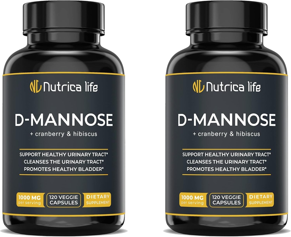 Urinvägsinfektionsbehandlingar D Mannose 1000mg kapslar - D-Mannose & Cranberry piller med Hibiscus Extract - Styrka urinvägs hälsa