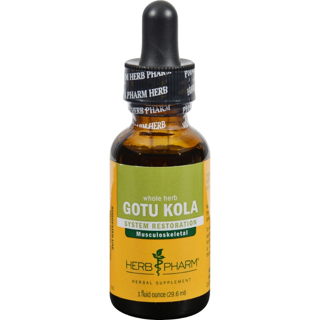Herb Pharm Certified Organic Gotu Kola Liquid Extract muskuloskeletal System Support, 1 Fl Oz
