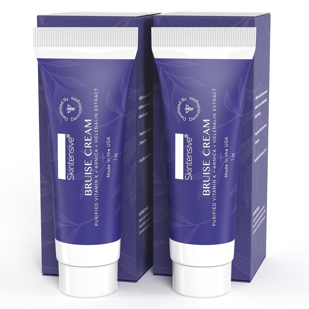 SKINTENSIVE Arnica Bruise Cream ohut iho - Kosteuttava, K-vitamiini C ja E, ihon uusiminen, 1 oz (2 pakkaus)