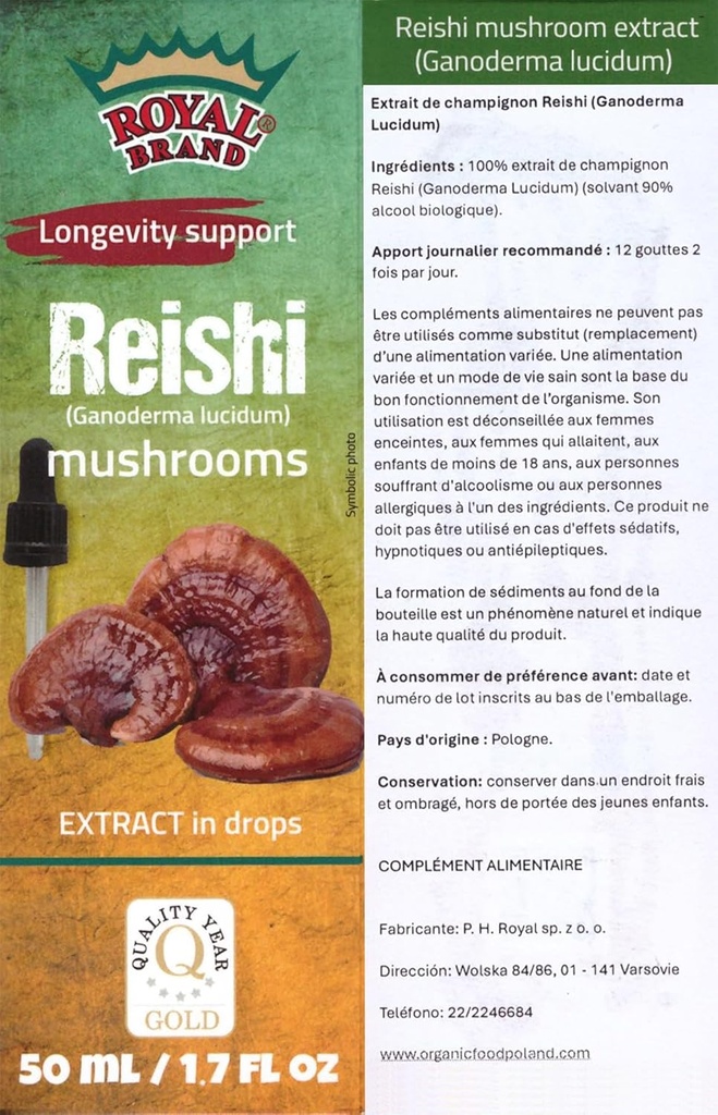 Reishi-sieni-lisäaine/Meidän Reishi-sieniuutemme edistää pitkäikäisyyttä/Reishi-sieni-tinktuuria - 50ml / 1.7 Fl Oz