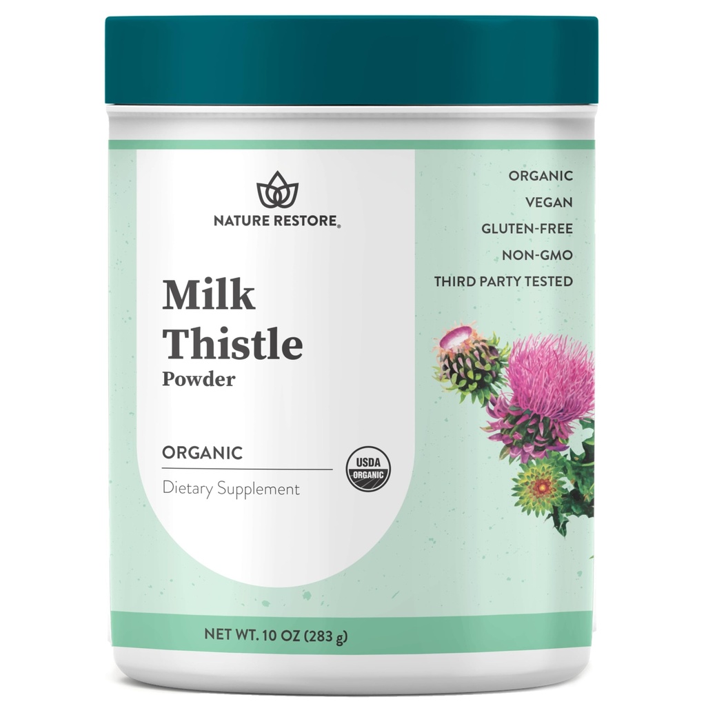 Nature Restore USDA Certified Organic Milk Thistle Seed Powder, 10 Ounces, Paketerad i Kalifornien
