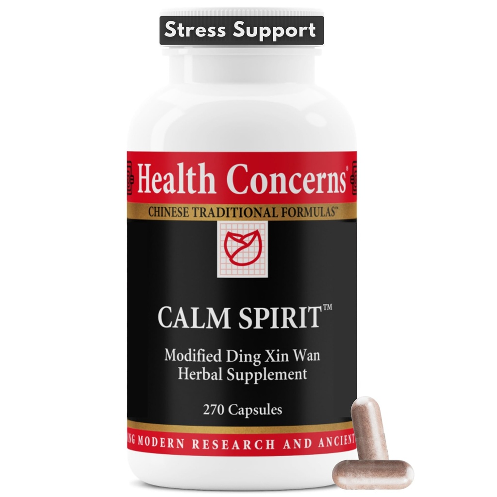 Terveys huolestuttaa Rauhallinen Spirit - Stressiraippa täydentää Kiinan kasviperäisten Blend - Tukee rauhoittava mieliala, & emotionaalinen hyvinvointi - Magnesium Glycinate & Hawthorn Extract - 270 kapselia