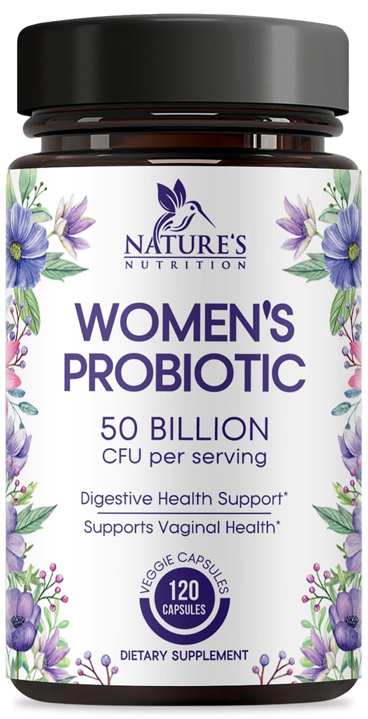 Probiootit naisilla 60 miljardia PMY - 16 kanta, Ruoansulatuselimistö, emättimen pH & Immunosupport, prebiootit & karpalo, Gut Health & Virtsanhoito, Kilpirauhasen vakaa naisten probiootti - 120 kapselia