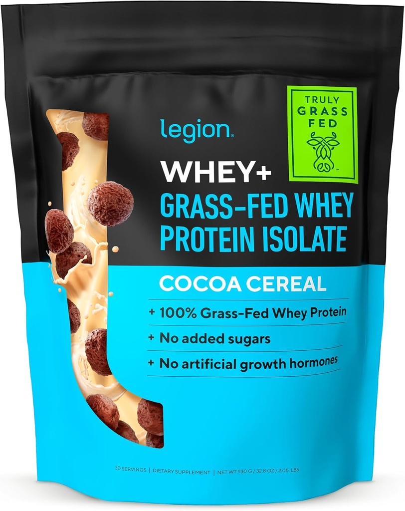 LEGION Whey+ Protein Whey Isolate från Grass Fed Cows - Whey Protein Isolate Powder Low Calorie, Non-GMO, Sugar Free, Laktos och Gluten Free, All Natural Protein Powder för Män & Kvinnor 30 portioner