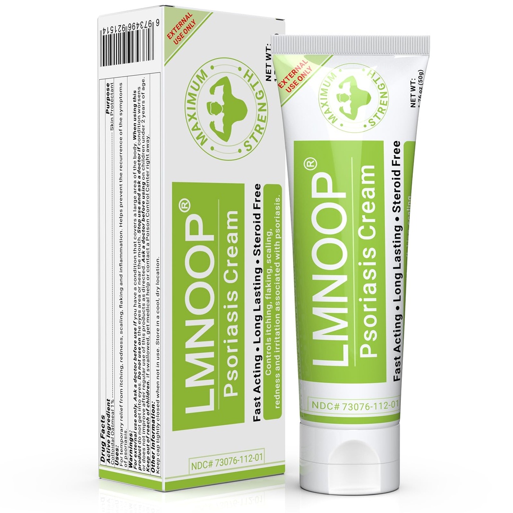 Psoriasis Cream, Maximum Strength Treatment Moisturising Cream for Psoriasis, dermatiitti, Ihottuma, Ihottuma, Anti-Itch, punoitus, hilseily, kaljuuntuminen, nopeatoiminen helpotus ärtyneelle, kuiva iho