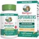 MaryRuth Organics Super Greens Gummies | Naturligt uppföljande Quercetin för vuxna och barn Ålder 4 + | Sugar Free | 2g Fiber Per Servering | Vegan | No Gelatin | Pectin Based | 60 greve | 30 portioner
