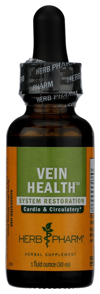 Herb Pharm Vein Health Nestemäinen kasviperäisten Formula kardiovaskulaarinen ja Circulatory System Support, 1 Fl Oz