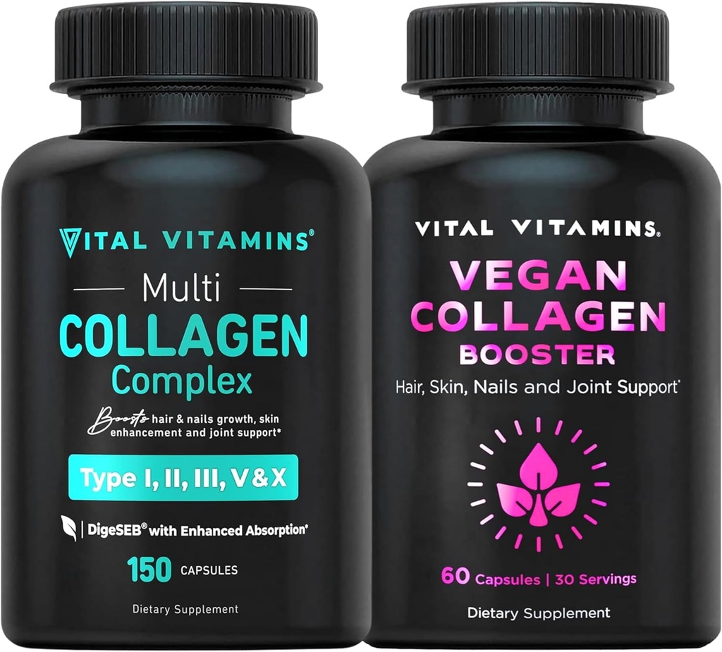 Elintoiminnot Multikollageenipillerit (150 ct) + vegaaninen kollageenitehoste (60 ct)