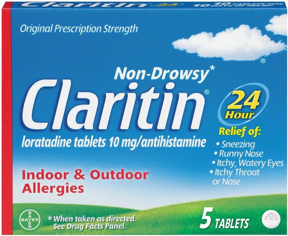 Claritin 24 tuntia ei- vaikea allergiatabletti, 10 mg, 5