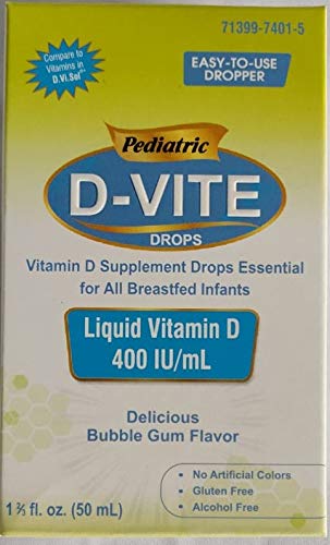 Pediatrinen D-vite nestemäinen D-vitamiini 400 IU/ml (50 ml) - Kupla Gum Flavor