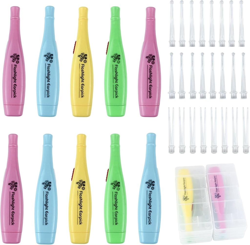 12 Pieces Ear Wax Removal Tool med LED Light för rengöring Earwax Reusable Ear Pick Tweezer Ear Cleaner för vuxna och barn Ear Health Care