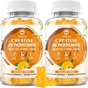 Kreatinmonohydrat Gummies för män och kvinnor, Chewables Creatine Monohydrate för muskelstyrka, muskelbyggare, energiboost, sockerfri, Vegan, Mango Flavor-120 greve