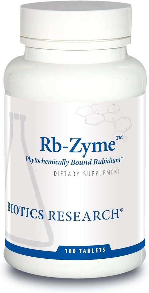 Biotics Research Rb Zyme Whole Food Rubidium Source, Ultra Trace Mineral, Glandular Health. 100 tablettia