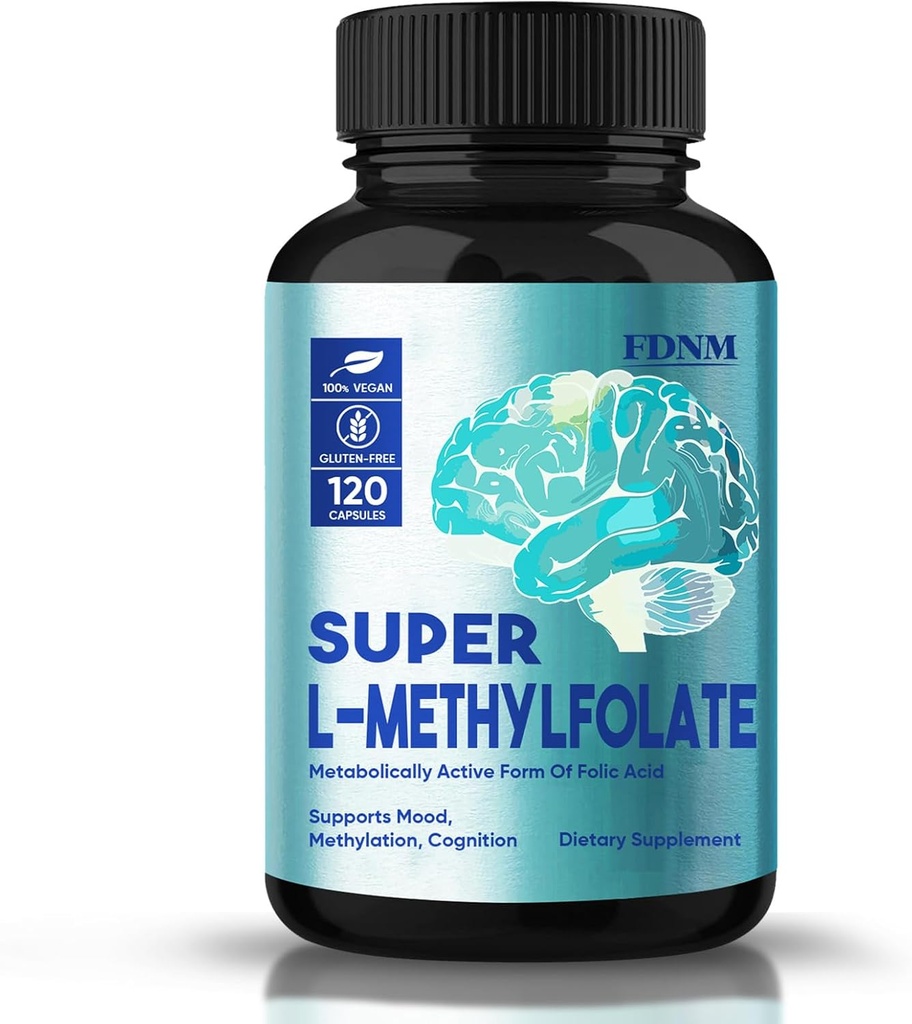 L Methylfolate 15mg, Professional Strength Methylfolate Supplement Support Mood, Nerve, Methylation, Optimized L-Methylfolate Capsules, Non-GMO, Gluten-Free, 5-MTHF, 120 kapslar