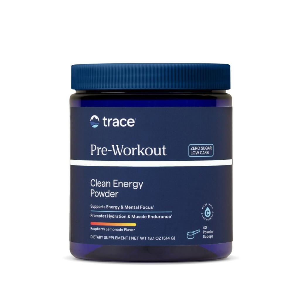 Trace Minerals Pre-Workout - Endurance täydentää urheilijoille - Tukee lihasten Recovery & Stamina - Hydraation Mix - Veren virtausta ja immuuni tuki - Vadelma sitruuna sitruuna - 40 tarjoilua