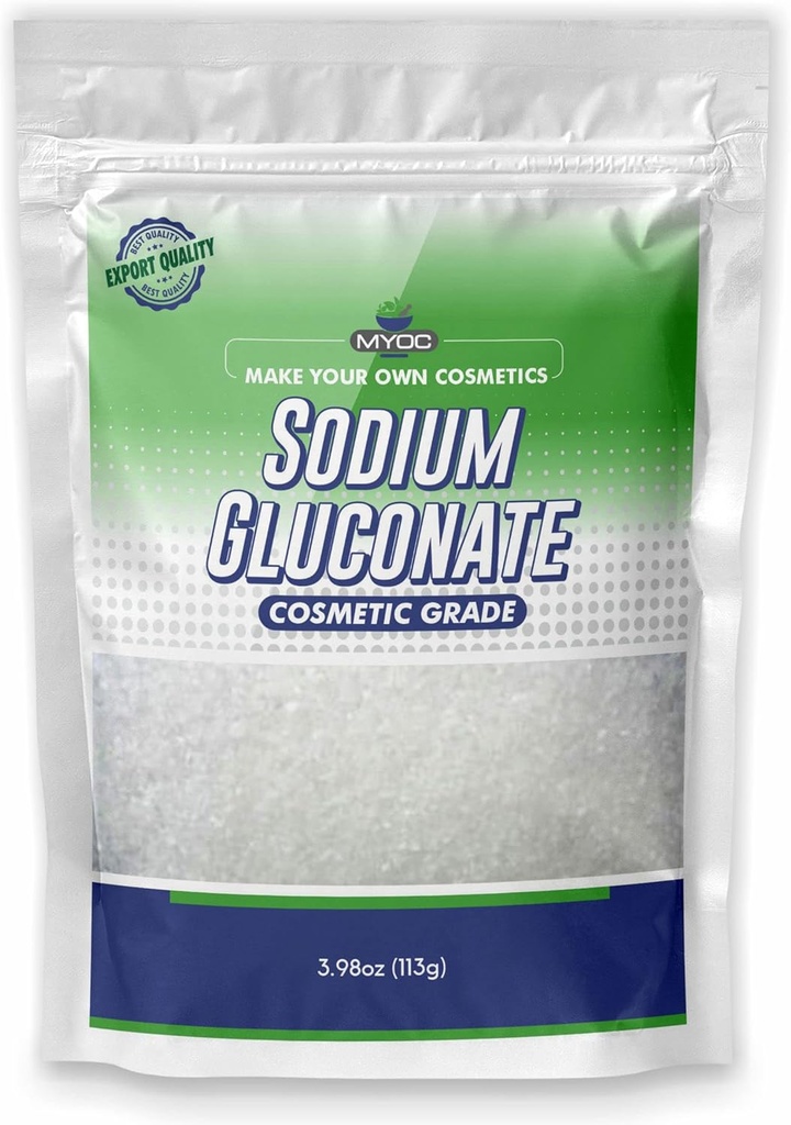 Natriumglukonatpulver - 113 Gm (3,98 Oz), ren natriumglukonat för hud, natriumglukonat kosmetisk grad, tvåltillverkning, natriumglukonat för kosmetisk, natriumglukonatbulk