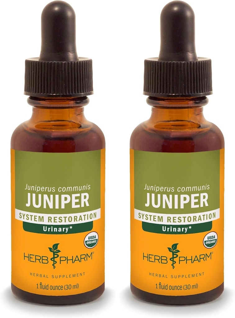 Herb Pharm Certified Organic Liquid Extract for virtsatiejärjestelmän tukea Juniper 1 Fl Oz (pakkaus 2)