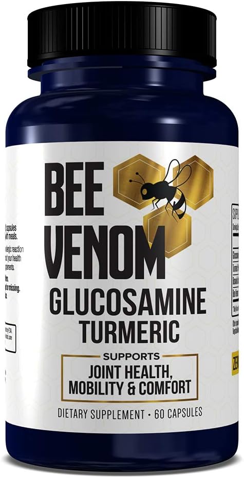 GenRestore: Bee Venom Dietary Supplement - Glukosamin gurkmeja Blend, förbättrar gemensam hälsa, rörlighet och komfort Supplement - Extra styrka piller - Natural Health Complex - 60 kapslar (1)