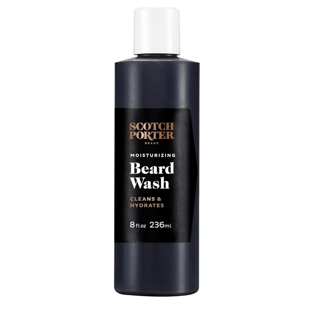Scotch Porter Moisturizing Beard Wash - Cleanse, Refresh, Hydrate & Soften Coarse, Dry Facial Hair medan Skydda huden för en Fuller / Healthier-Looking Beard - Original Scent, 8 oz. Bottle