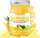 softbear Sea Moss Gel Ananas Flavored 12 OZ - Wildcrafted Irish Sea Moss Gel Organic Raw 92 Mineraalit ja vitamiinit ei-GMO Gluteenittomat Vegaani täydentää Immuuni Kilpirauhasen digestiivinen tuki