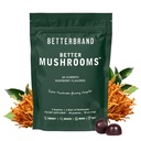 Betterbrand BetterMushrooms Nootrophic Gummies - Tukee parempaa Gut Health, Kognitiivinen toiminto, Mielen selvyys 10 Toiminnallisia sieniä - 60 Gummies - Vadelma maku - Pakkaus 1