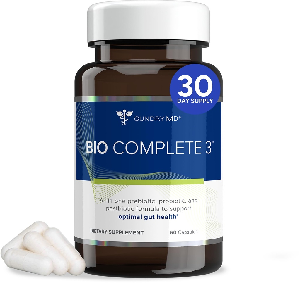Pesula MD® Bio Complete 3, 3-in-1 Probiootit Gut Health, Probiootit lisäravinteet digestio, täydentää tukevat turvotus, kaasu, elintarvikkeiden halut, energiatasot, iho, ja keskittyä, 30 päivän tarjonta