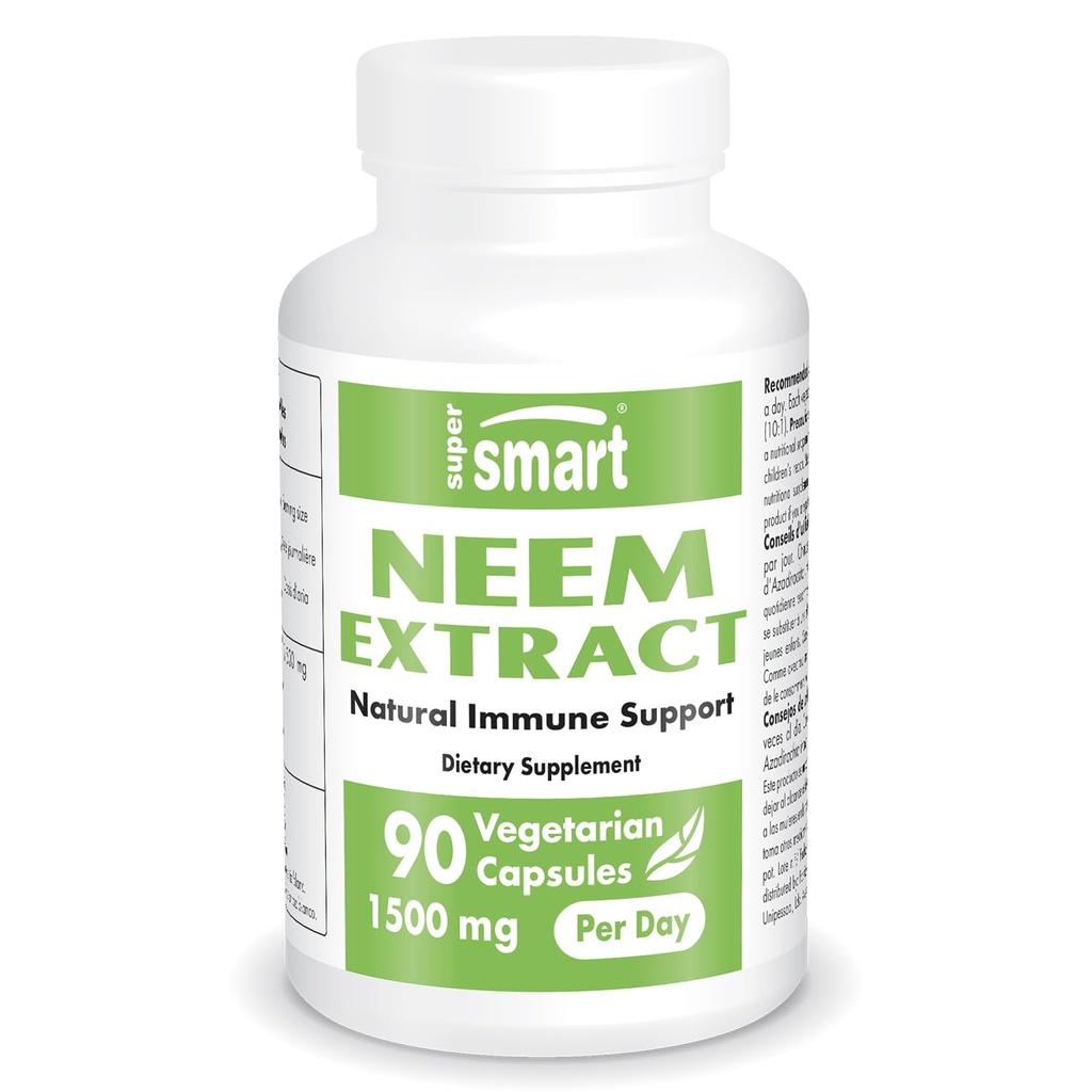 Supersmart - Neem Extract 1500 mg per päivä - Azadirachta Indica Leaf Oil Extract - Neem Supplement 