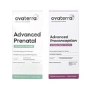 Ovaterra Advanced Prenatal & Preconception Multivitamin Bundle för kvinnor med DHEA 25mg, Choline 550 mg, Folate (Methylfolat) 1,010 mcg, Omega-3 DHA, EPA, Chelated Iron 364 Capsules - 28 Day Supply