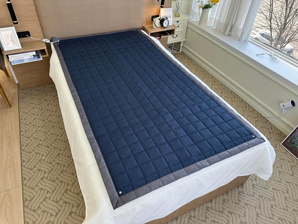 Grounding Queen Mat-Stainless Steel Fabric, 59x79 tum (Navy)
