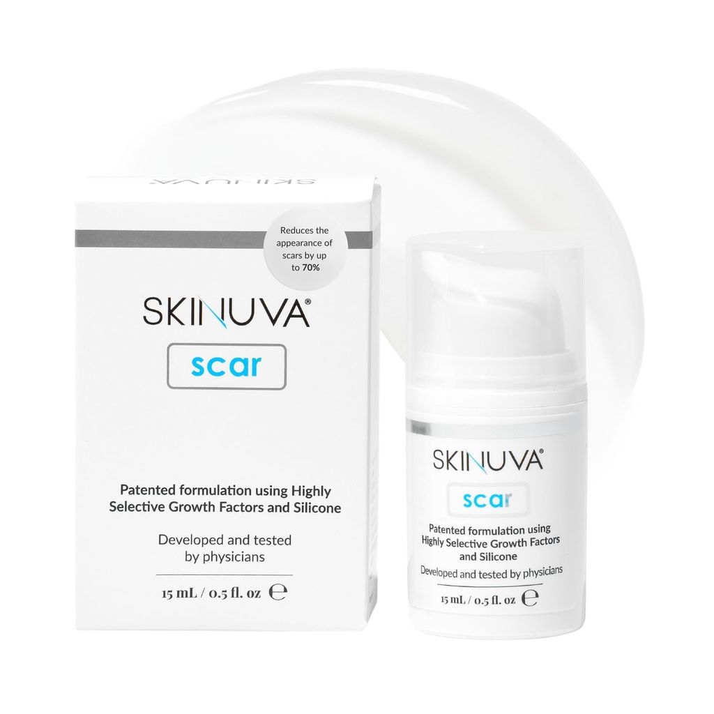 Skinuva® Next Generation Scar Cream - Advanced Scar Cream muotoiltu kasvutekijät (0,5 oz)