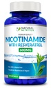 Generic Natural Vitamiini Nikotinamidi yhdessä Resveratrol 600 mg (Vitamin B-3) 120 Kasviskapselit Gluteeniton & ei-GMO