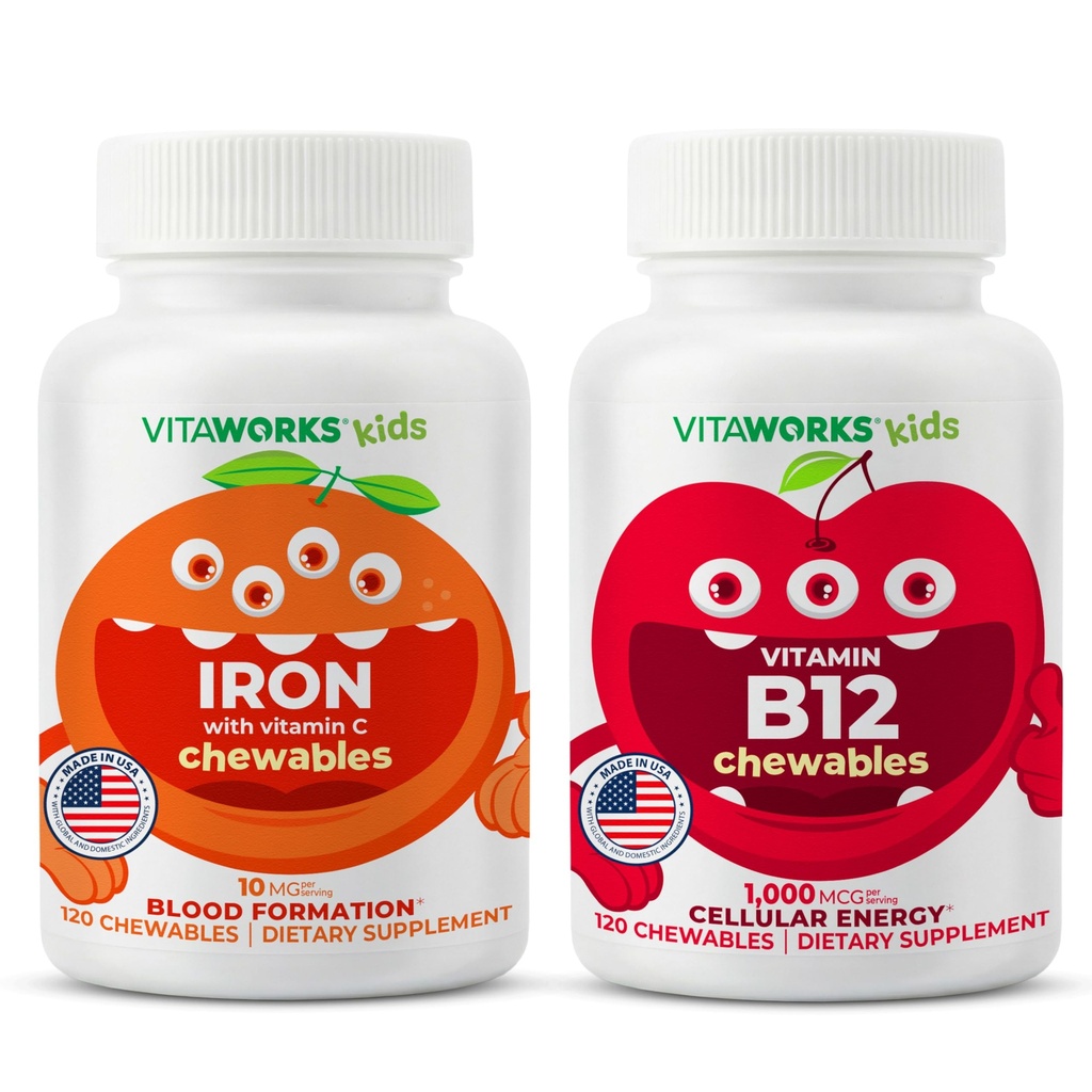 Lapset rauta 10mg + C-vitamiini purukumi + B12-vitamiini purukumi