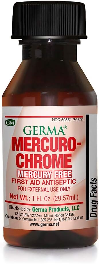 Germa Mercuro-chrome Mercury Free First Aid Antiseptic Liquid 1 uns