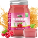 ACEYO (18 OZ) Irish Sea Moss Gel Organic Raw Vegaani Vadelma Maku 102 Vitamiinit ja mineraalit Wild Harvennettu ei-GMO Immuuni Defense Booster Kilpirauhasen Ruoansulatustuki