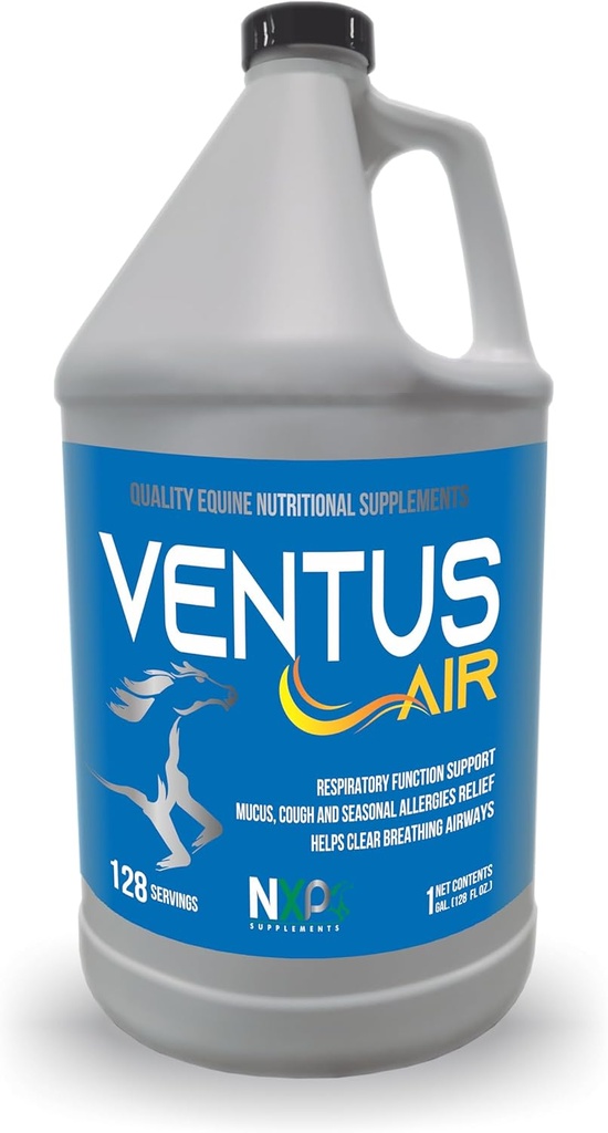 Ventus Air - Andningsstöd Mucus Cough Allergies Supplement för hästar av NXP Supplements - 1 Gallon (128 oz)