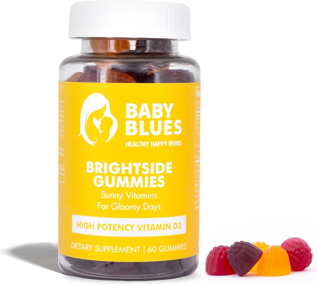 Vauva Blues Brightside D3-vitamiinia Gummies ... Korkea teho Immuuni, mieliala ja luu tuki persikka mango mansikka ...