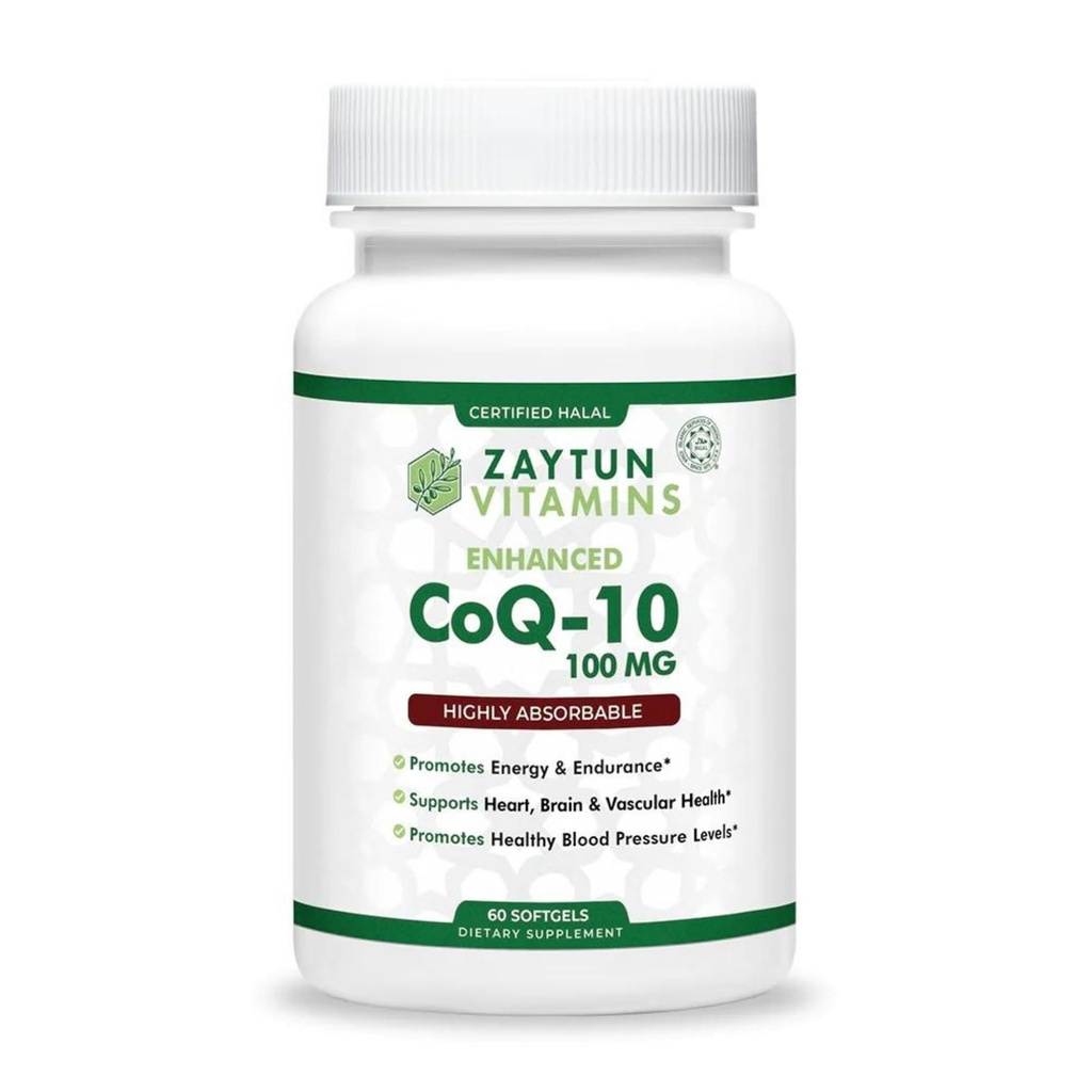 Zaytun Halal CoQ10 Erittäin imeytyvä, Yksi per päivä, tukee sydänterveyden tukea ja energian tuotantoa, 60 Mini Softgels, valmistettu USA - Halal vitamiineja