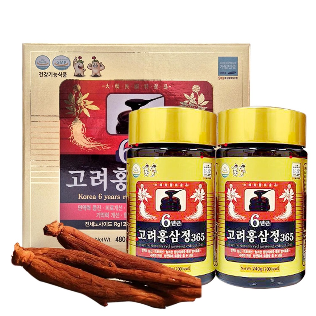 HongSamJeong, Korea 6 vuotta Root Red Ginseng Gold Extract, Saponin, Panax, 8,5 Ounce (paketti 2)