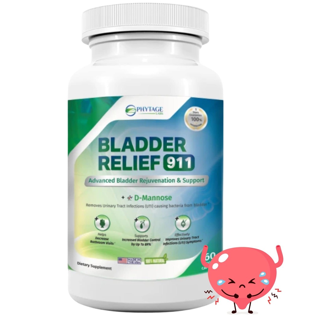 Bladder Relief 911 Detoxifying Strength - för män och kvinnor ger Bladder Support, 60 Veggie Capsules