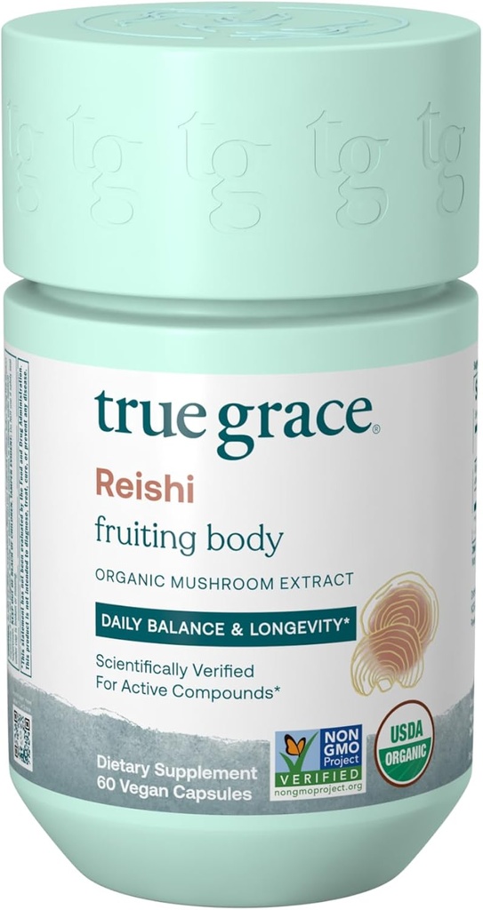 True Grace Mushroom Reishi Daily Balance & Longevity - 60 grevekapslar - organisk