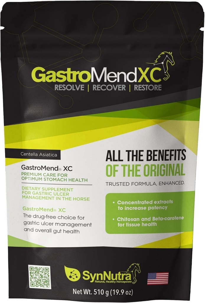 GastroMend XC, 100% Natural Equine Stoach Health for Horse, Edistää Parannus & ehkäisy mahahaavat, Erittäin voimakas & Tehokas, tukee maha-ja Hindgut Health, 30 Servings, Made in USA
