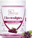 Zero Sugar - Concord Grape Electrolytes Powder - Uppfriskande Hydration Mix - Koffeinfri energi med alla naturliga ingredienser - Vegan, Keto & Paleo - Sugar Free Electrolytes Drink Mix - 120 portioner