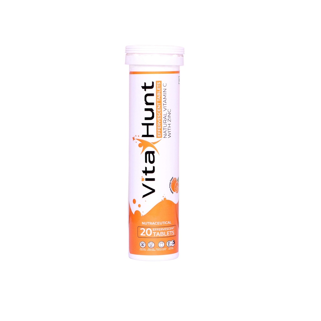 C-vitamiini 1000 mg sinkki-antioksidantteja - Immunosupport - 20 Effervescent tablettia - Orange Flavour