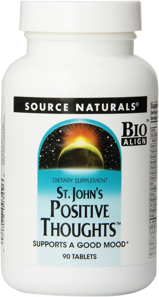 Source Naturals St. Johnin positiiviset ajatukset kasviperäisten täydentää - 90 tablettia (paketti 2)