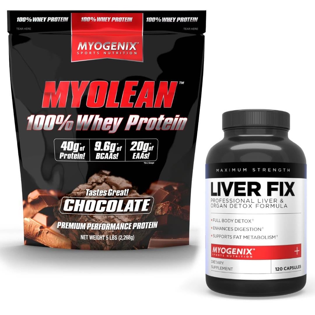 Myogenix Liver Support Supplement & Myolean Chocolate Whey Protein 
