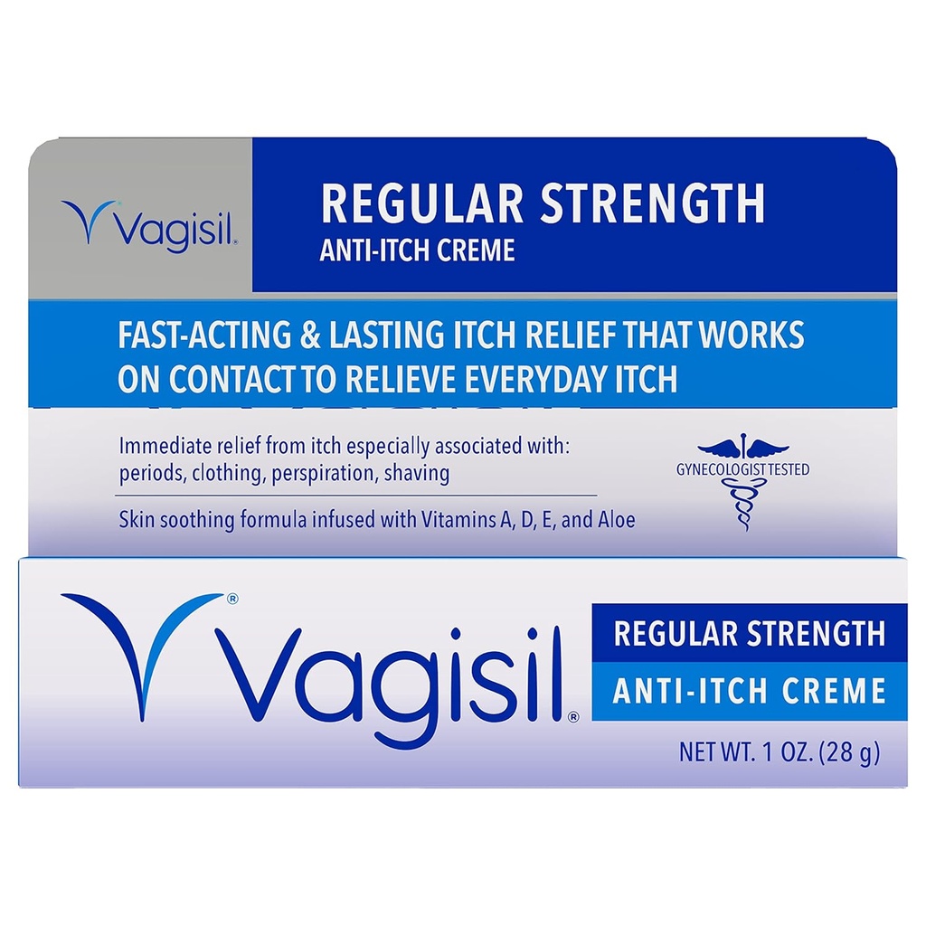 Vagisil Säännöllinen vahvuus Naisten feminiinivoide, gynekologi Testattu, hypoallerginen, nopeavaikutteinen ja pitkäkestoinen kutina helpotus, emättimen Moisturizer Sootes ja Cools, 1 oz (pakkaus 1)