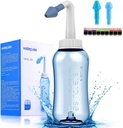 Darate Neti Sinus Rönse Bottle, Nenäpesu Puhdistus Paine huuhdella nenän kastelu aikuisten ja lasten BPA Ilmainen Tarralämpömittari (300 ml)